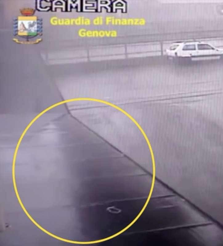frame del video della guardia di finanza sul crollo del ponte morandi di genova
