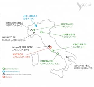 LA MAPPA DELLE CENTRALI NUCLEARI IN ITALIA