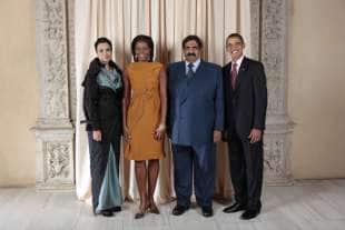 Mozah bint Nasser al Missned con gli Obama
