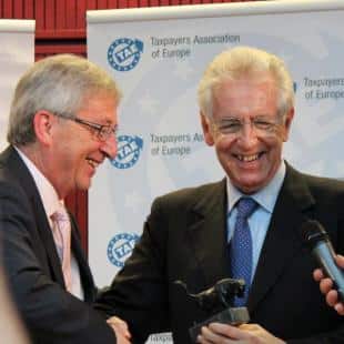 Mario Monti and Jean Claude Juncker c