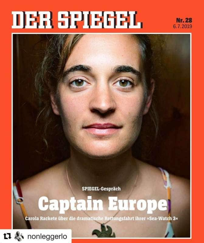 CAROLA RACKETE NELLA COPERTINA DELLO SPIEGEL