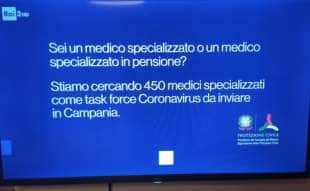 bando 450 medici campania appello protezione civile in tv