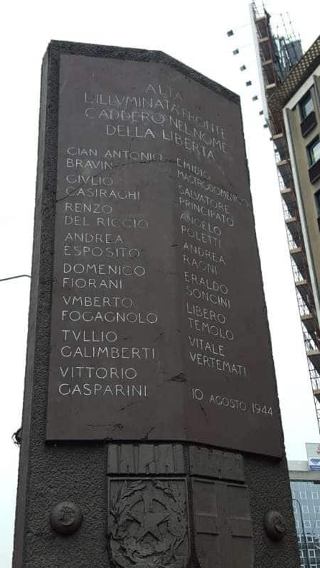 monumento a ricordo dei quindici martiri di piazzale loreto