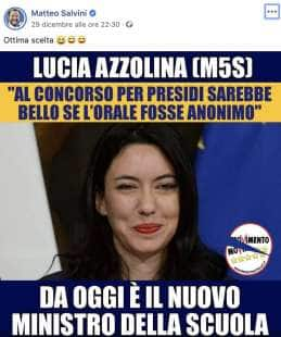 MATTEO SALVINI CONTRO LUCIA AZZOLINA