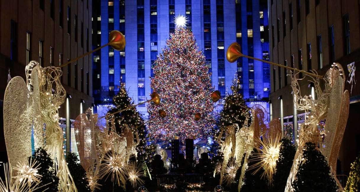 Rockefeller Center Natale.Bill De Blasio Ha Acceso Il Famoso Albero Di Natale Al Rockefeller Center Di New York Video Dagospia