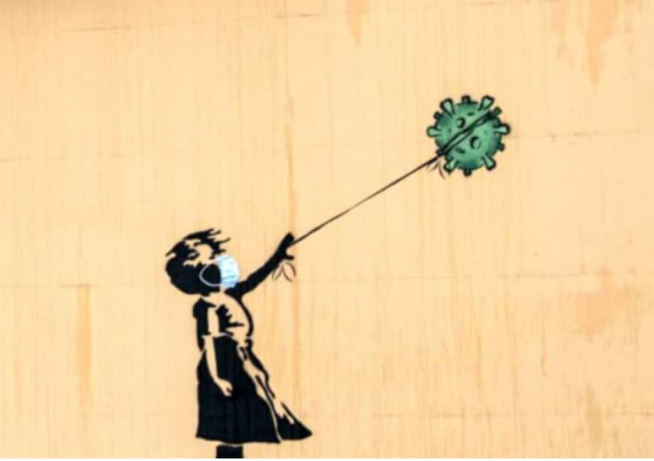 Stampa su tela Medico e cuore sul muro - opere street art con scritta -  Banksy e street art - Quadri